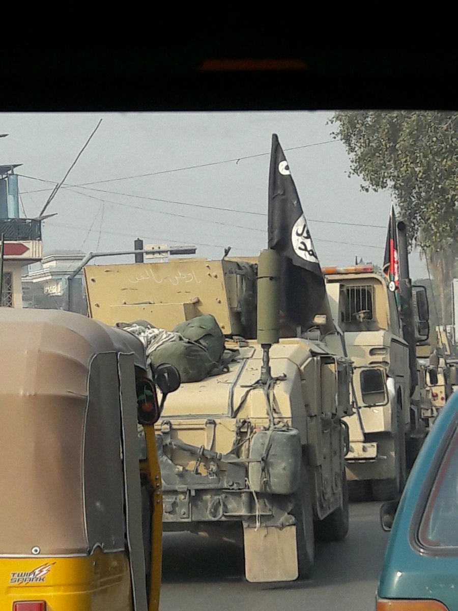 A US-made Humvee flying the flag of the Islamic State was seen driving in Jalalabad, Afghanistan.  While some suggest IS militants were escorted by security forces, others claim the Afghan National Security Forces displayed the flag after a successful operation against IS.   