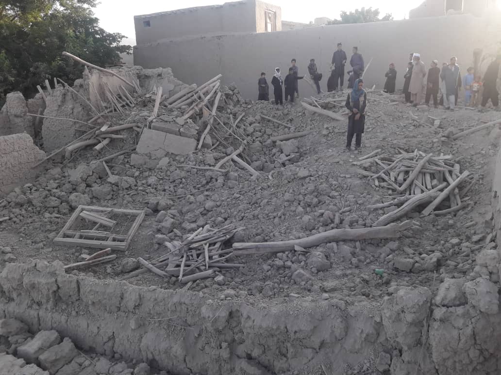 Air strikes hit Logar province Afghanistan   