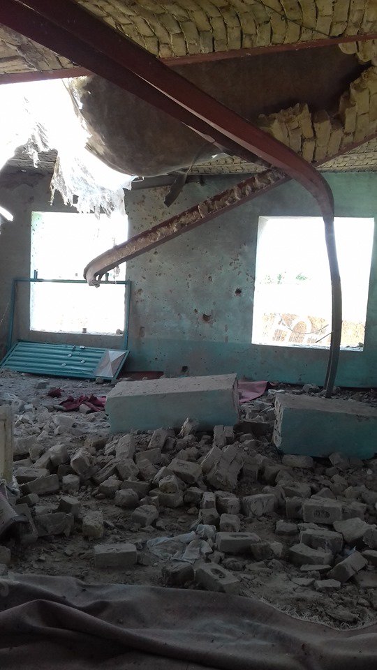 Mosque destroyed in recent clashes in Khwaja Sabz Posh district, central Faryab   