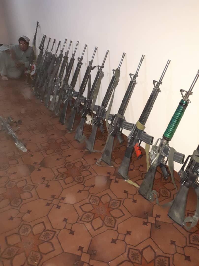 Taliban display weapons captured in Jawzjan.