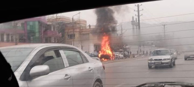 Images:  From the aftermath of today's IED blast targeting a Toyota Corolla vehicle in Darulaman Road in the west of Kabul