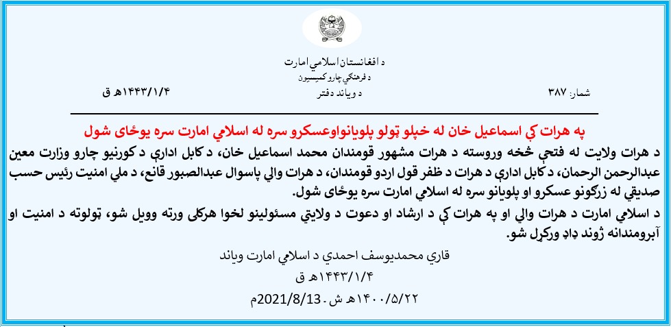 Taliban: In Herat, Ismail Khan joined the Taliban with all his supporters and troops