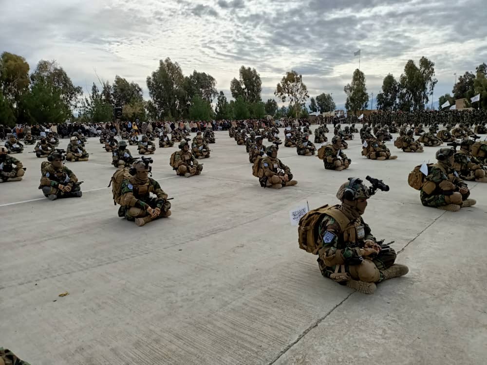 150 new Taliban recruits completed military training from 203rd Mansouri Corps HQ in Khost