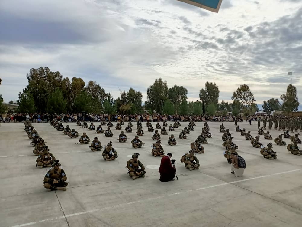 150 new Taliban recruits completed military training from 203rd Mansouri Corps HQ in Khost