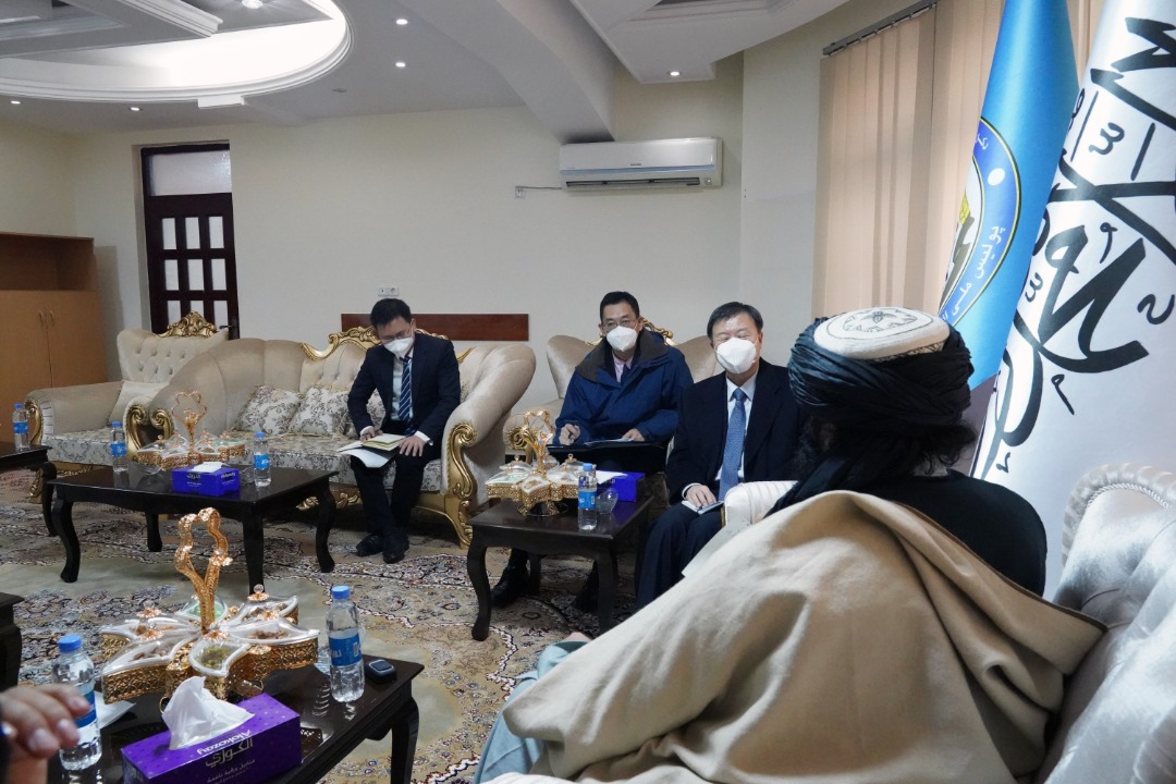 Meeting held between Taliban government's Interior Minister Sirajuddin Haqqani and Chinese ambassador in Kabul. As per Taliban statement, Chinese ambassador asked Haqqani to make sure Afghan soil isn't used against anyone