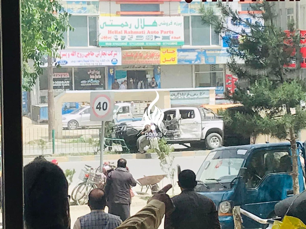 Images showing the Taliban vehicle that was hit by MIED this morning in Kabul