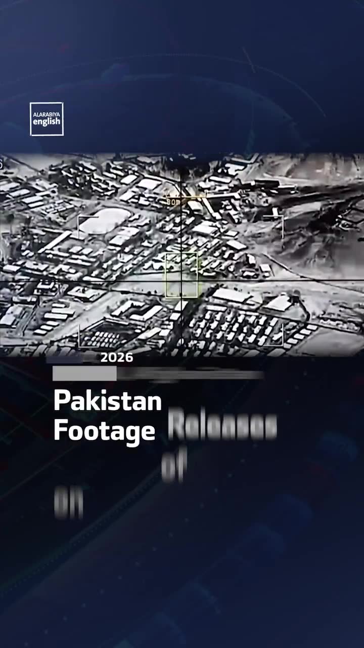 Pakistani security sources release a monochrome video showing what they say are airstrikes in Kabul