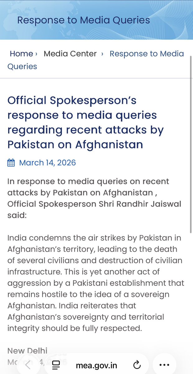 India has condemned Pakistan’s recent airstrikes inside Afghanistan that reportedly caused civilian deaths and damage to infrastructure. New Delhi says Afghanistan’s sovereignty and territorial integrity must be fully respected.Tensions between Afghanistan and Pakistan are rising amid border clashes, airstrikes, and growing accusations
