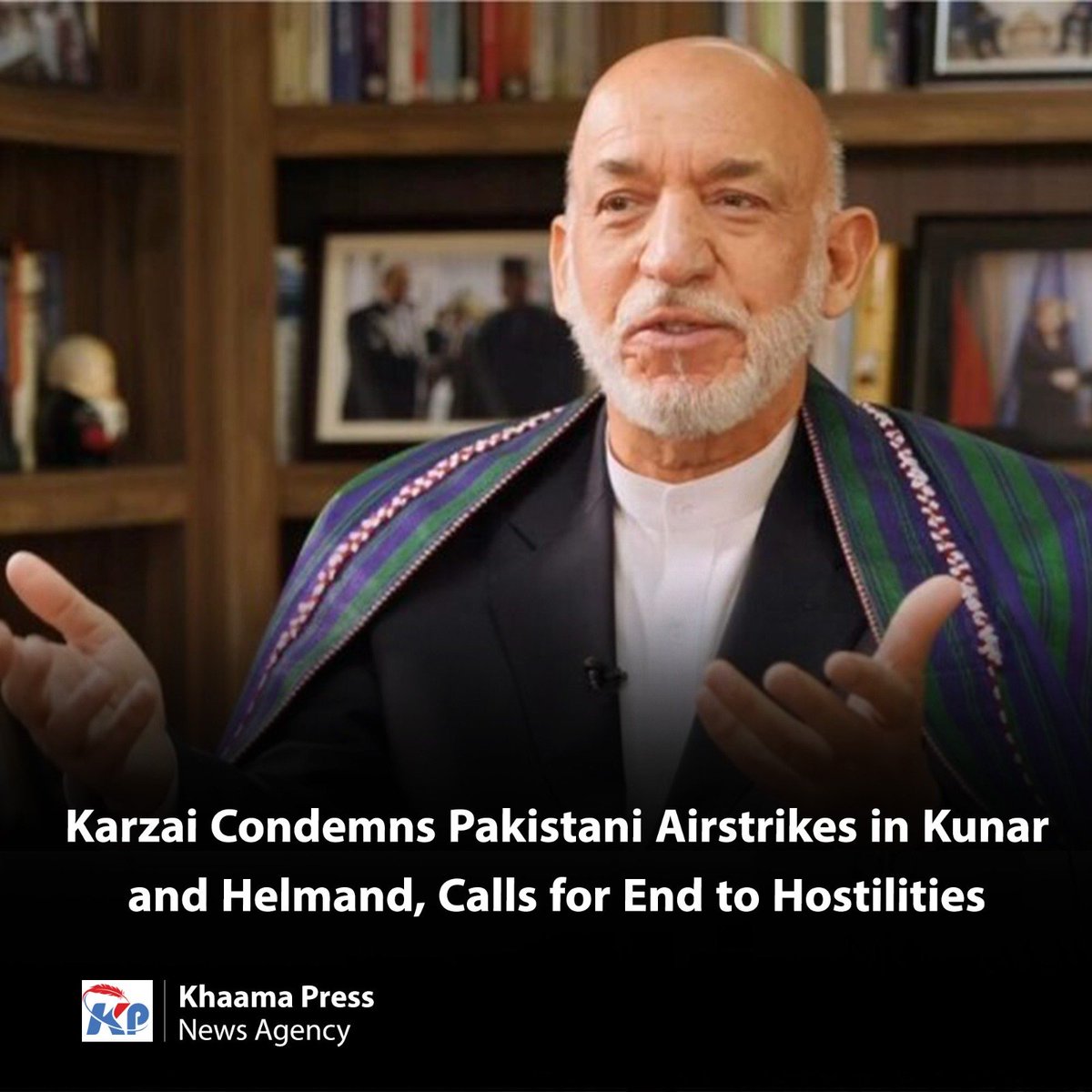 Voormalig president van Afghanistan, Hamid Karzai, heeft de Pakistaanse luchtaanvallen in de Afghaanse provincies Kunar en Helmand veroordeeld, en beschreef de aanvallen als een schending van de Afghaanse soevereiniteit en territoriale integriteit.